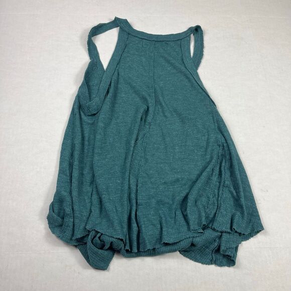 We The Free People Crush On You Tank Top Teal Sleeveless V-Neck Relaxed Fit M - Picture 9 of 10